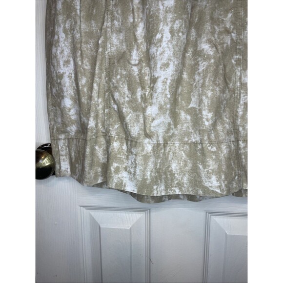 Medium Designer Michael Kors Sleeveless Khaki & White Acid Wash Zip-Up Dress - Picture 11 of 14